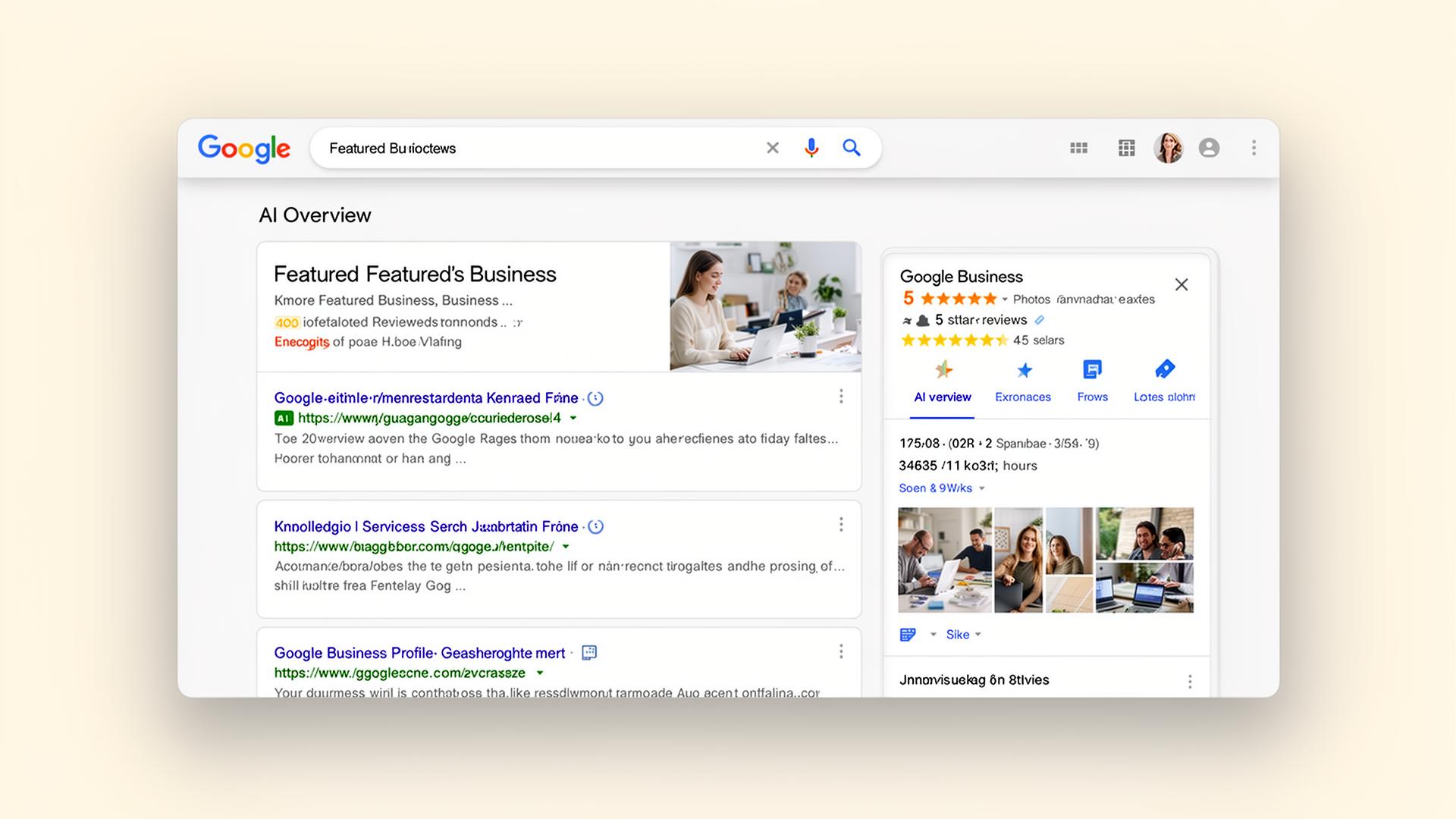 Google AI Overview and Business Profile result